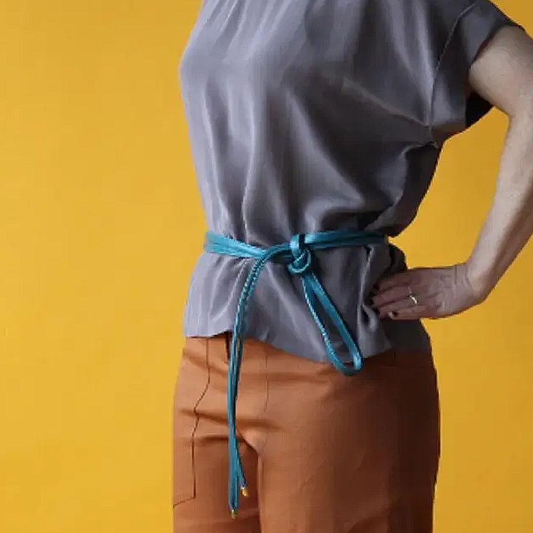 Belts - Skinny Wrap Belt Vegan Leather (Navy) by Crystalyn Kae