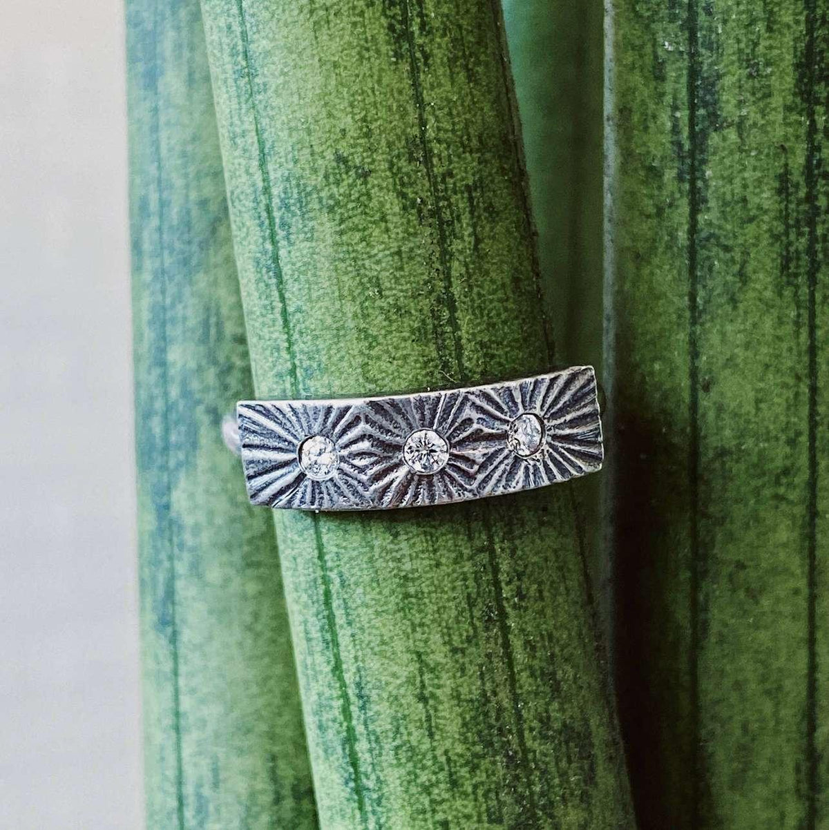Ring - Size 6, 7 - Nova (Oxidized Sterling Silver, Diamond) by Corey Egan