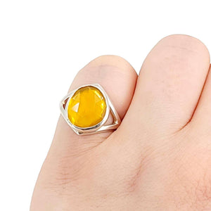 Ring - Size 7 - Cleo in Fire Opal and Sterling Silver by Corey Egan