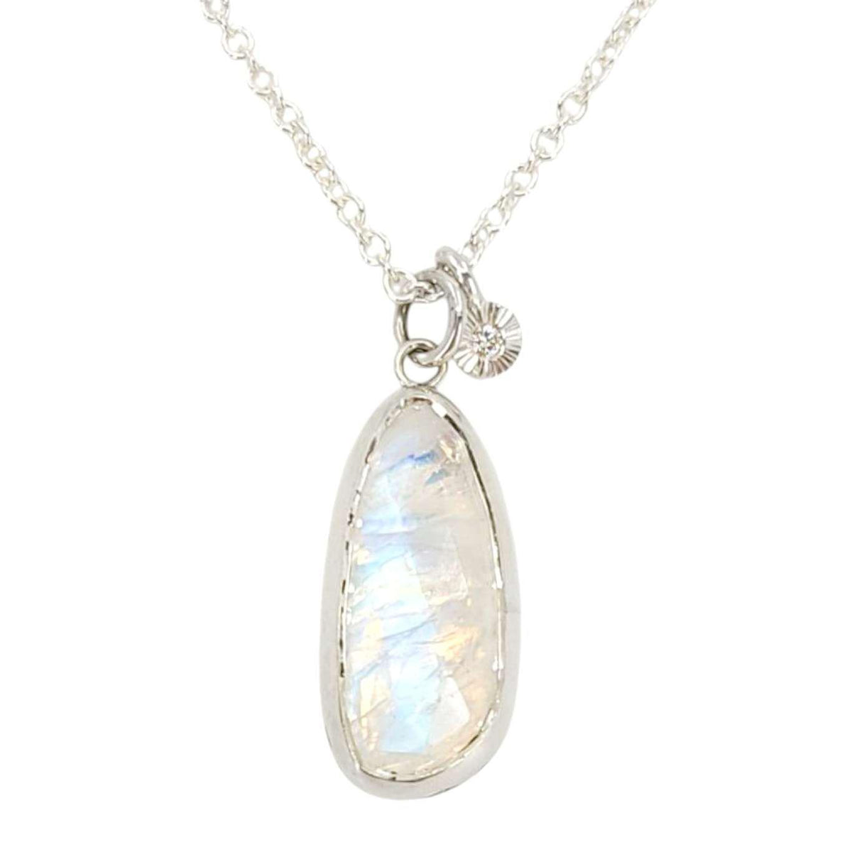 Necklace - Theia (Rainbow Moonstone, Sterling Silver) by Corey Egan