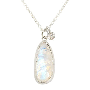 Necklace - Theia (Rainbow Moonstone, Sterling Silver) by Corey Egan