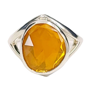 Ring - Size 7 - Cleo (Fire Opal, Sterling Silver) by Corey Egan