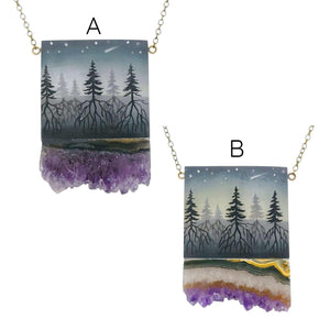 Necklace - Strata Crystal (Amethyst) by Fernworks