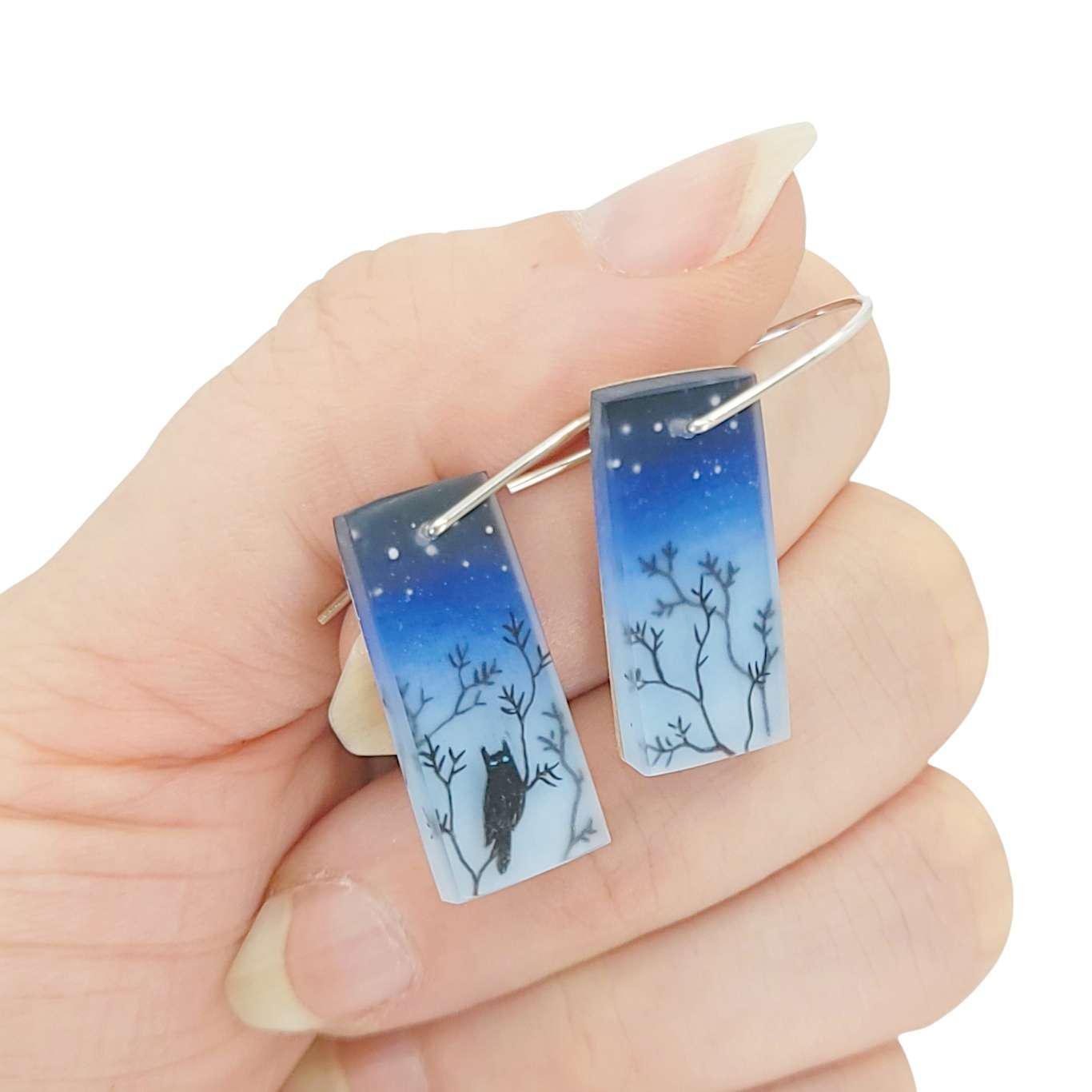 Earrings - Owl Drops by Fernworks