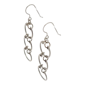 Earrings - Tripled Baseline (Stainless Steel and Titanium) by Wraptillion