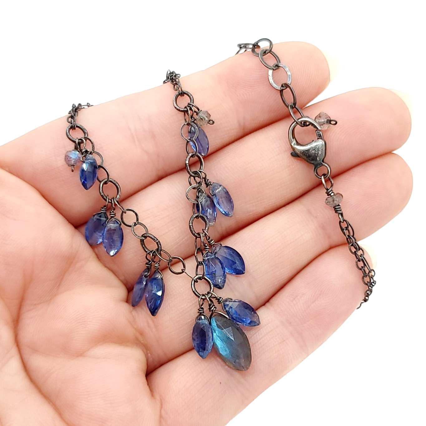 Necklace - Kyanite and Labradorite Clusters by Calliope Jewelry