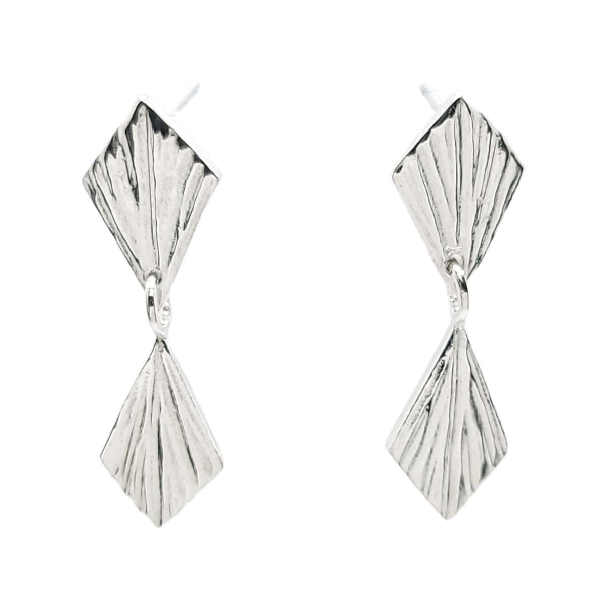 Earrings - Double Flame Dangles (Sterling Silver) by Corey Egan
