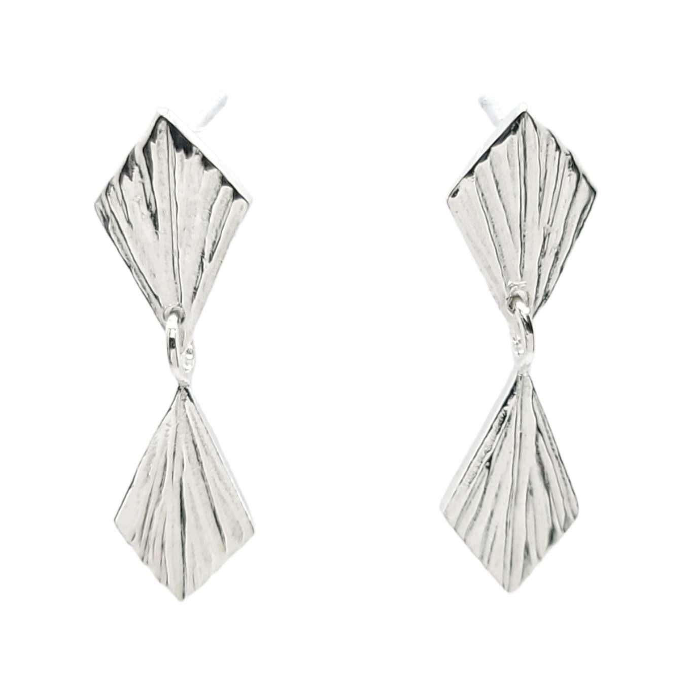 Earrings - Double Flame Dangles (Sterling Silver) by Corey Egan