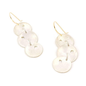 Earrings - Triple Textured Discs in 18k Bi-metal by Susan Mahlstedt