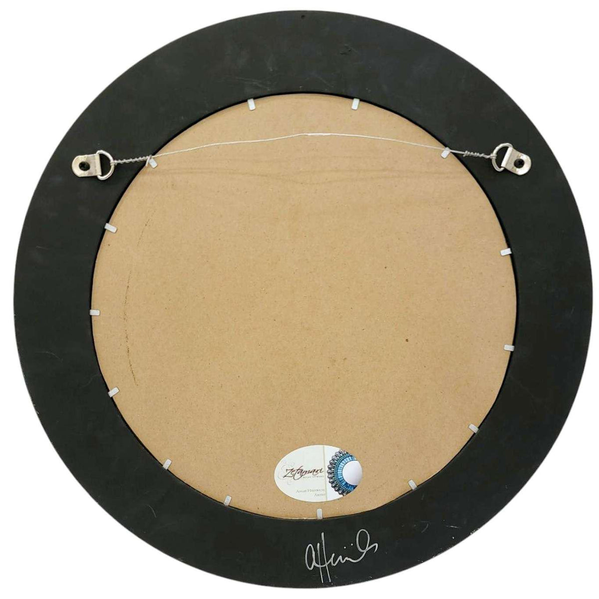 Mosaic Mirror - 19in Round (Ebony) by Zetamari Mosaic Artworks