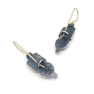 Earrings - Talking Stone in 14k Gold and Sterling with Spiny Oyster and Gem Silica by Allison Kallaway