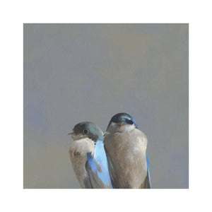 Wall Art - Swallow Pair on 10in x 10in Wood Panel by The Mincing Mockingbird