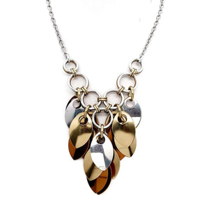 Necklace - Reversible V Feather Cascade (Shades of Brown) by Rebeca Mojica