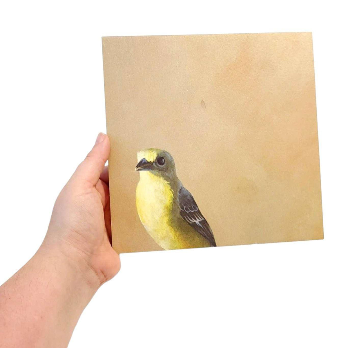 Wall Art - Goldfinch on 8in x 8in Wood Panel by The Mincing Mockingbird