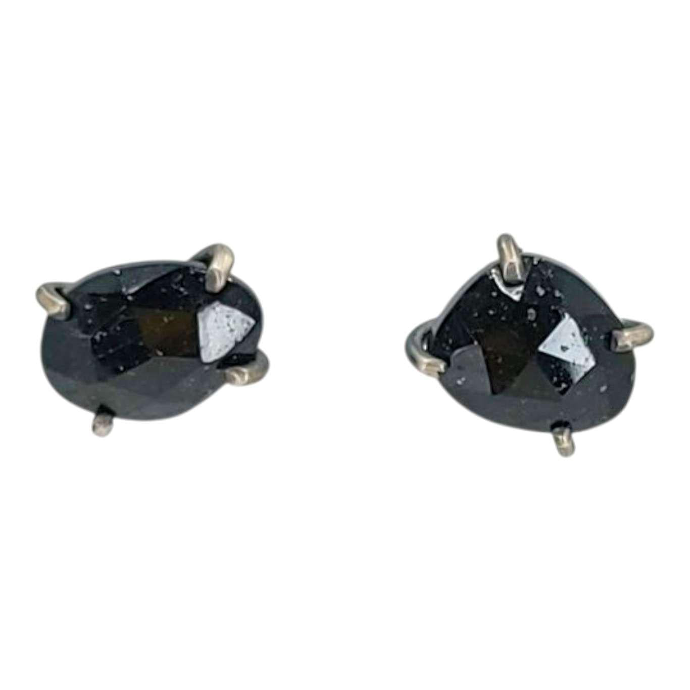 Earrings - Celeste Studs (Black Tourmaline) by Three Flames Silverworks