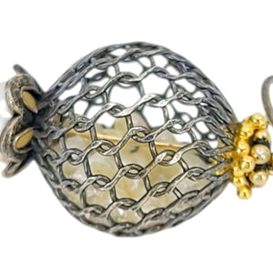 Earrings - Rattle Cage (Freshwater Pearl) by Calliope Jewelry