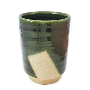 Cup - Large Green Seto-Yaki Oribe by Asemi Co.