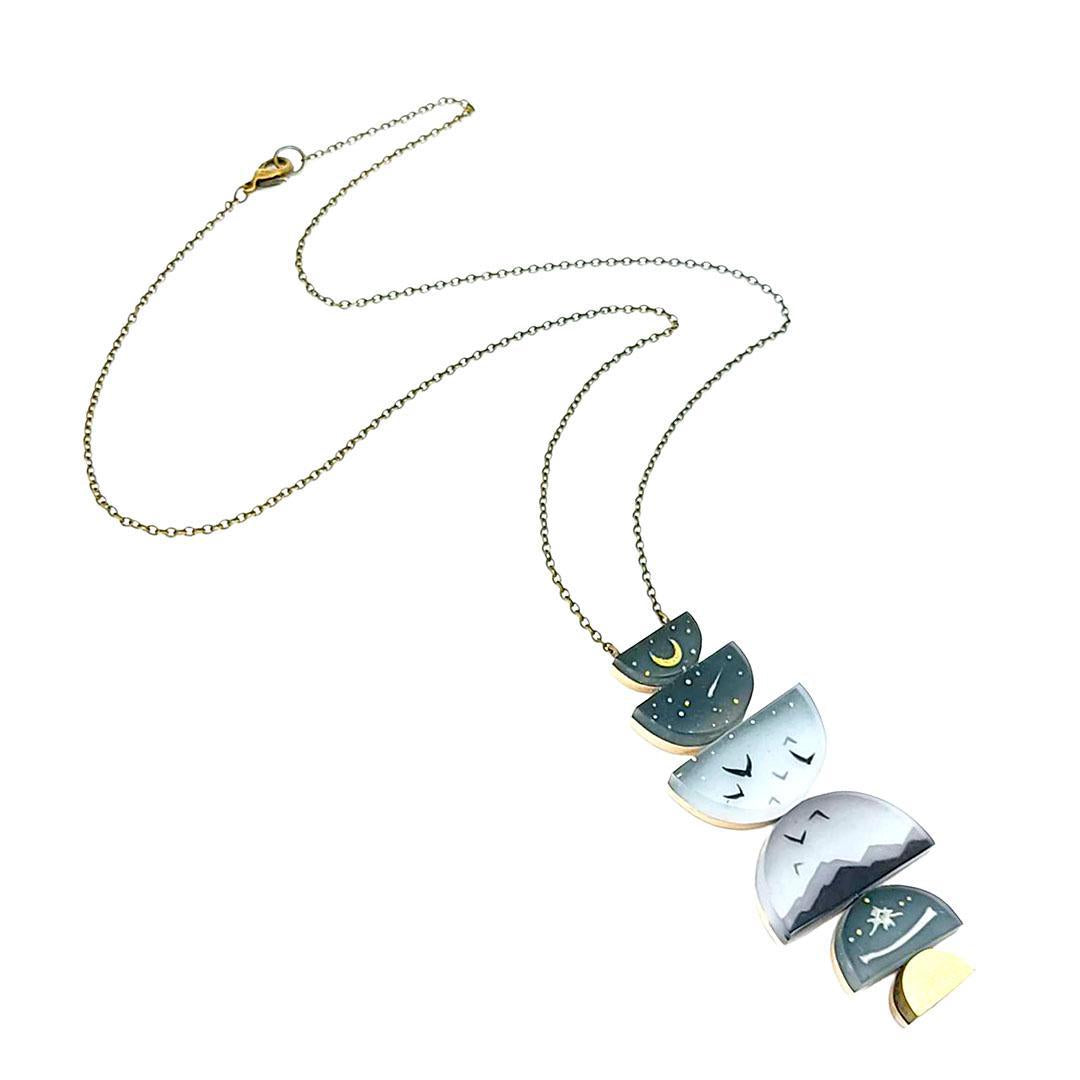 Necklace - Above Below Mixed Media by Fernworks