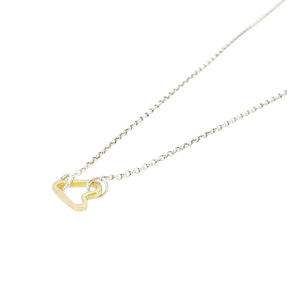 Necklace - Heart Cutout in 14k Yellow Gold with Sterling Silver Chain by Michelle Chang
