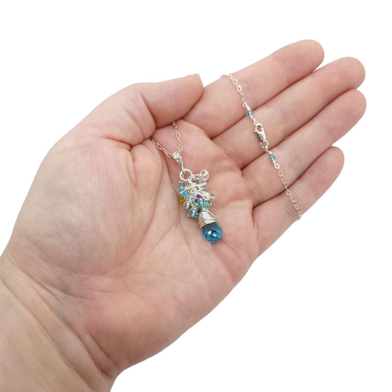 Raw Aquamarine Gemstone Necklace – Silver and Ivy