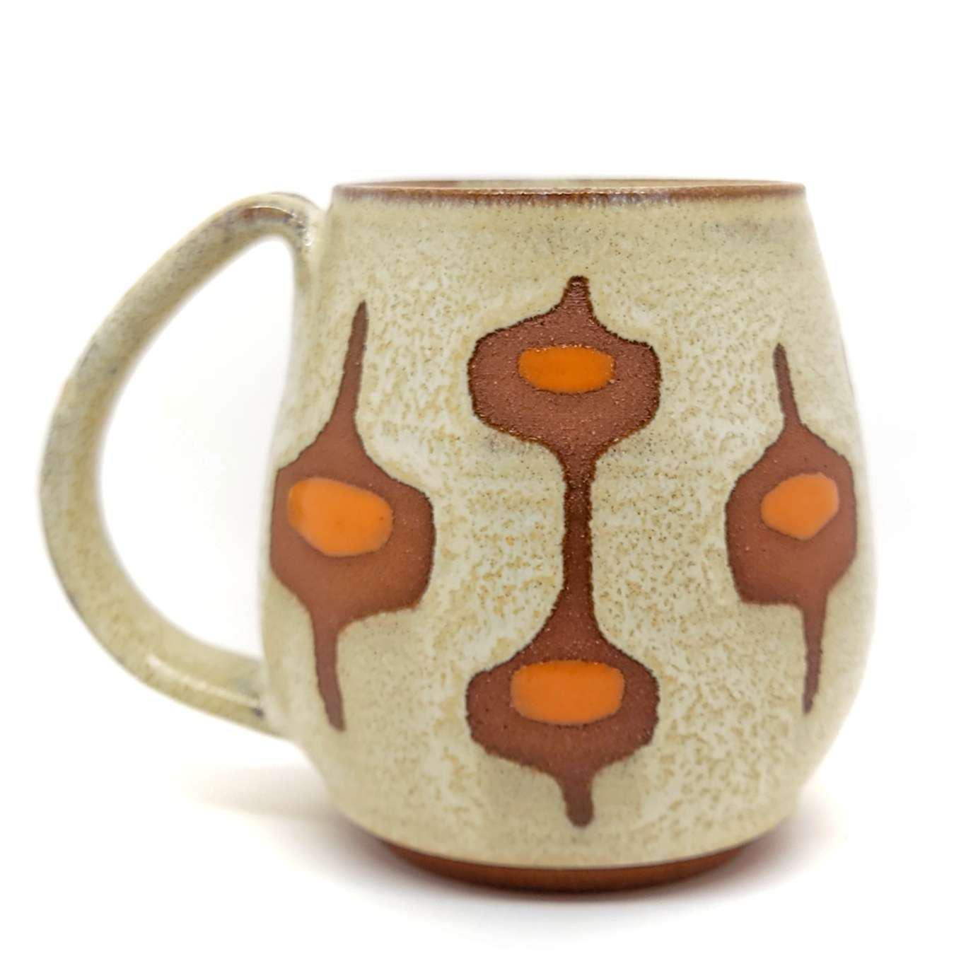 Mug - Mid-Century Modern in Sand and Orange by Fern Street Pottery