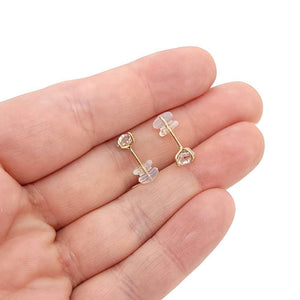 Earrings - Classic 5-6mm Herkimer Studs in 14k Yellow Gold by Storica Studio