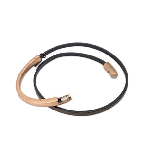 Bracelet - Skinny Breakaway in Kona Brown with Brass or Copper by Diana Kauffman Designs