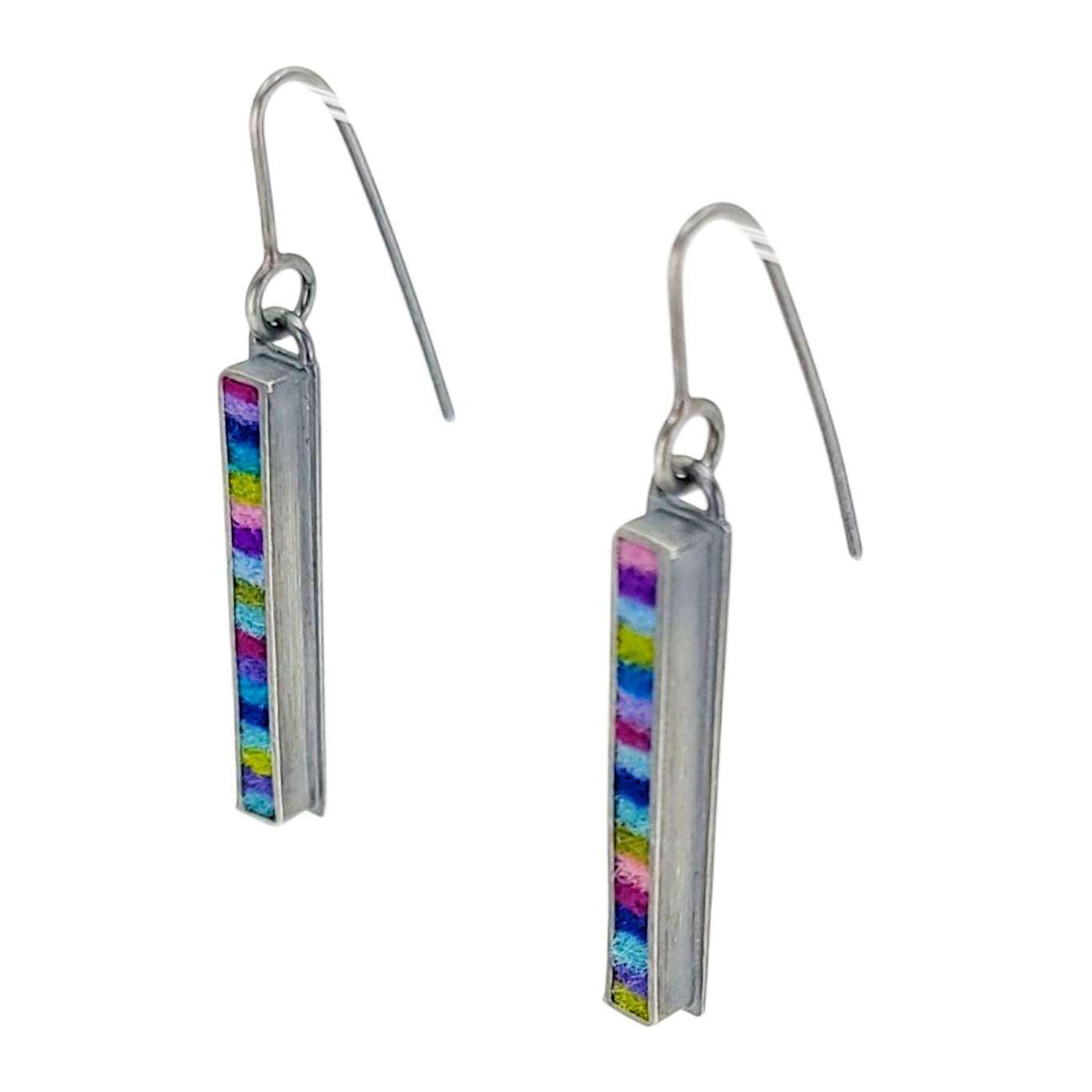 Earrings - Small Rectangle (Cool) by Michele A. Friedman