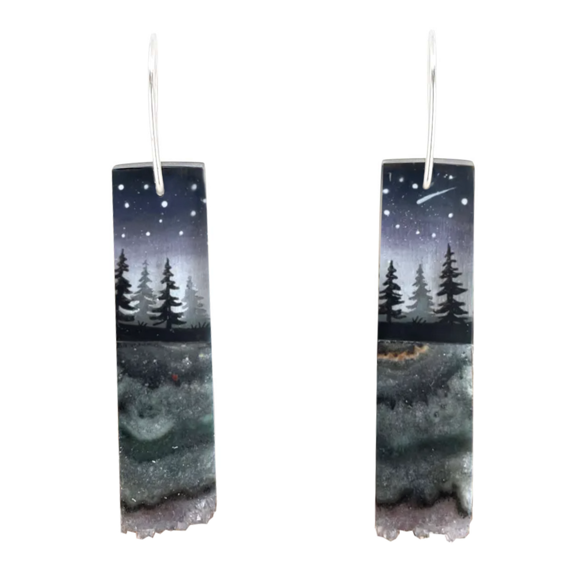 Earrings - Crystal Forest Drops by Fernworks
