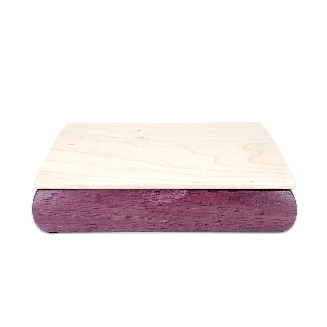 Jewelry Box - Small Tranquility Box (Purpleheart, Curly Maple) by Mikutowski Woodworking