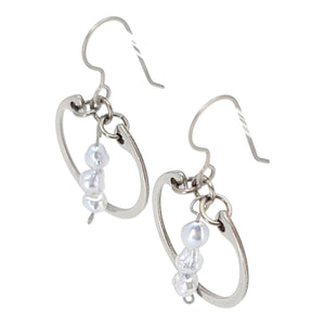 Earrings - Pearl Trio Medium Circles (Silver) by Wraptillion