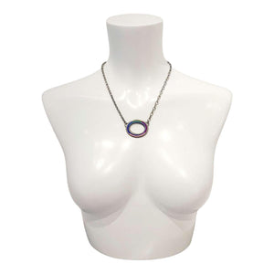 Necklace - Large Oval Donut in Cool by Michele A. Friedman
