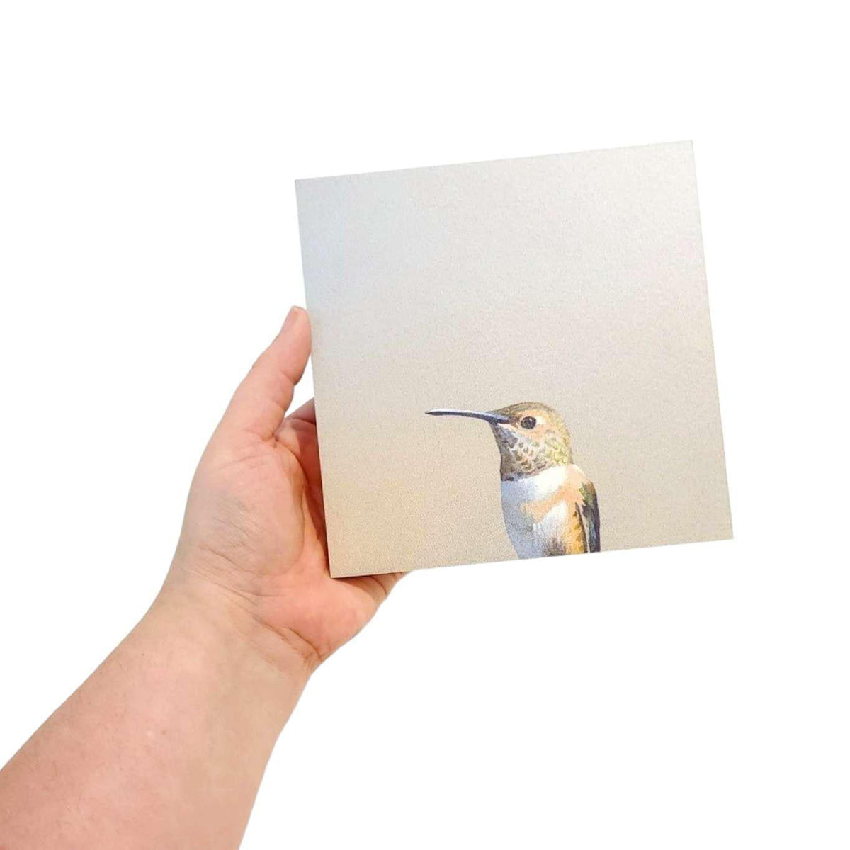 Wall Art - Hummingbird on 6in x 6in Wood Panel by The Mincing Mockingbird