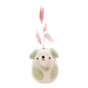 Figurine - Petite Pup Bud Vase (Assorted) by The Pottery Parade