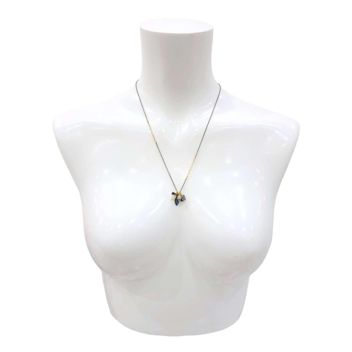 Necklace - Gemstone Cluster (Moss Kyanite, Opal) by Calliope Jewelry