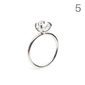 Ring - Size 5,6,7 - Mini Horizontal Herkimer in Bright Sterling Silver by Storica Studio