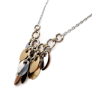 Necklace - Reversible V Feather Cascade (Shades of Brown) by Rebeca Mojica