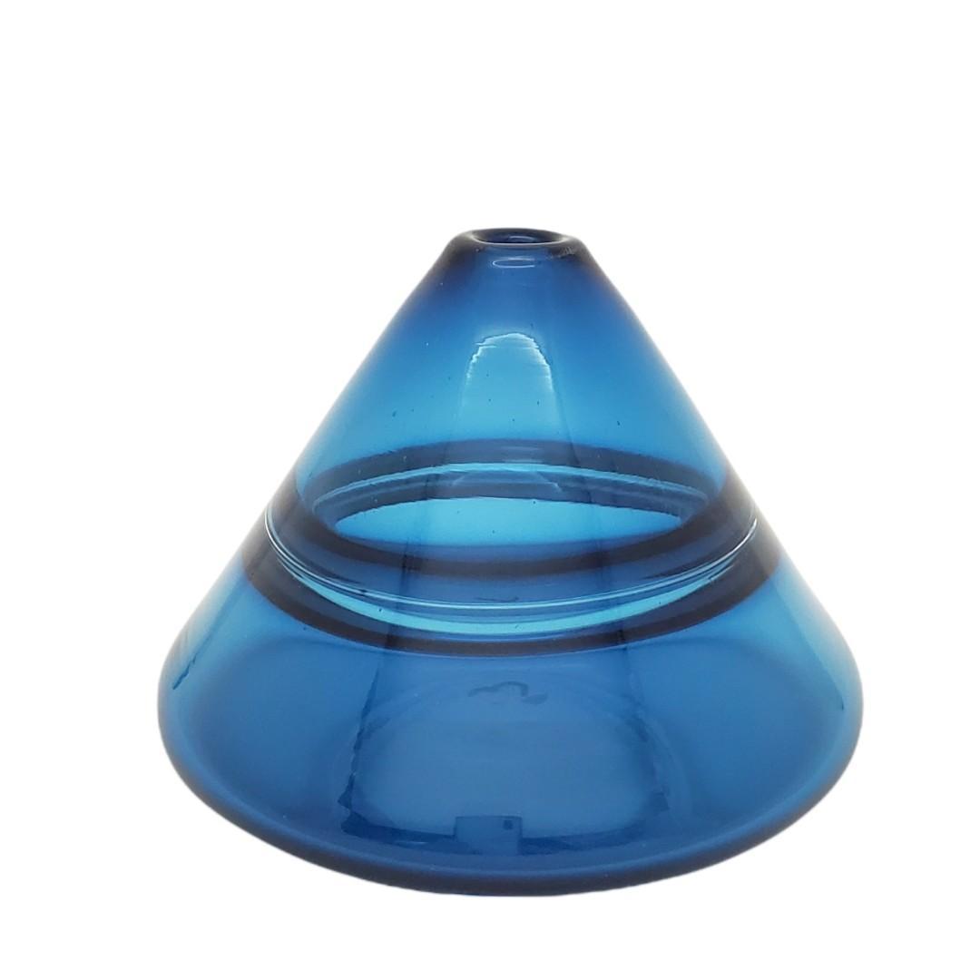 Bud Vase - Petite Cone in Glacial Blue Glass by Dougherty Glassworks