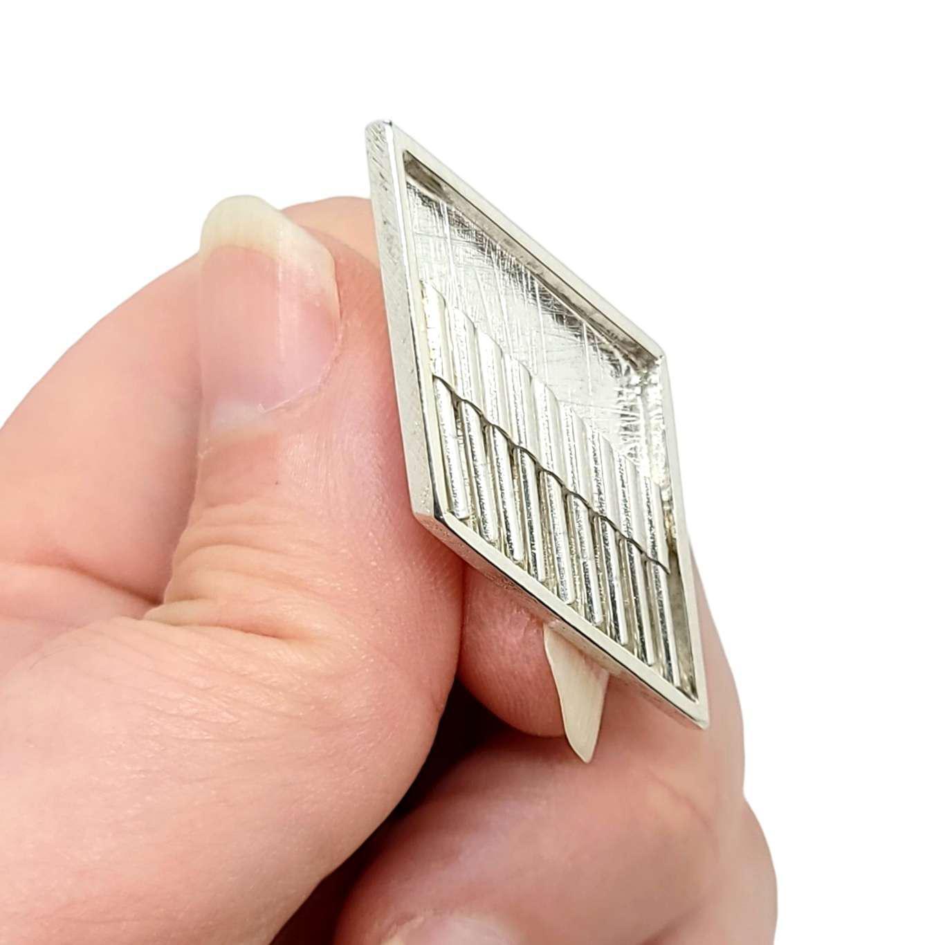 Cufflinks - Chevron in Bright Sterling Silver by Dana C. Fear