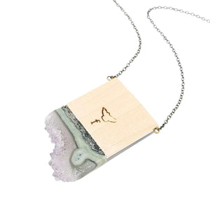 Necklace - Flock Crystal (Gunmetal) by Fernworks