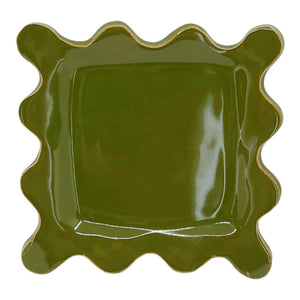 Dish - Square Squiggle Plate (Assorted Colors) by MUD WITCH