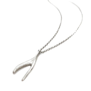 Necklace - Small Wishbone in Sterling Silver by Michelle Chang