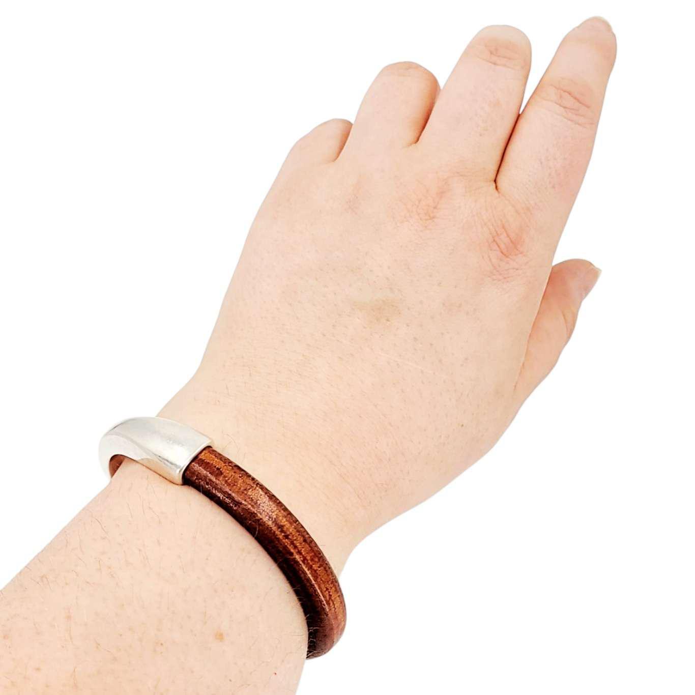 Bracelet - Tobacco Leather Breakaway (Assorted Metals) by Diana Kauffman Designs