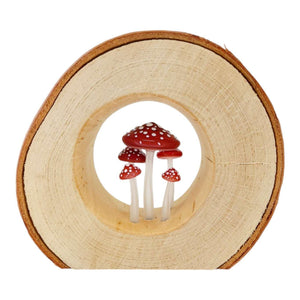 Lamp - Small Birch Circle (Red Mushrooms) by Sage Studios