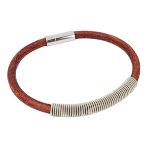 Bracelet - M - Wound Up Leather (Brown) by High Strung Studios