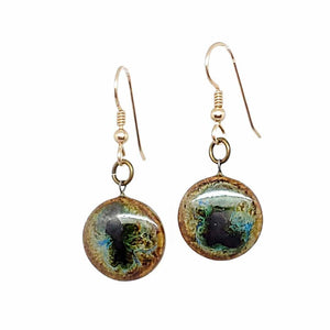 Earrings - Small Circle Drops in Earth by Dandy Jewelry