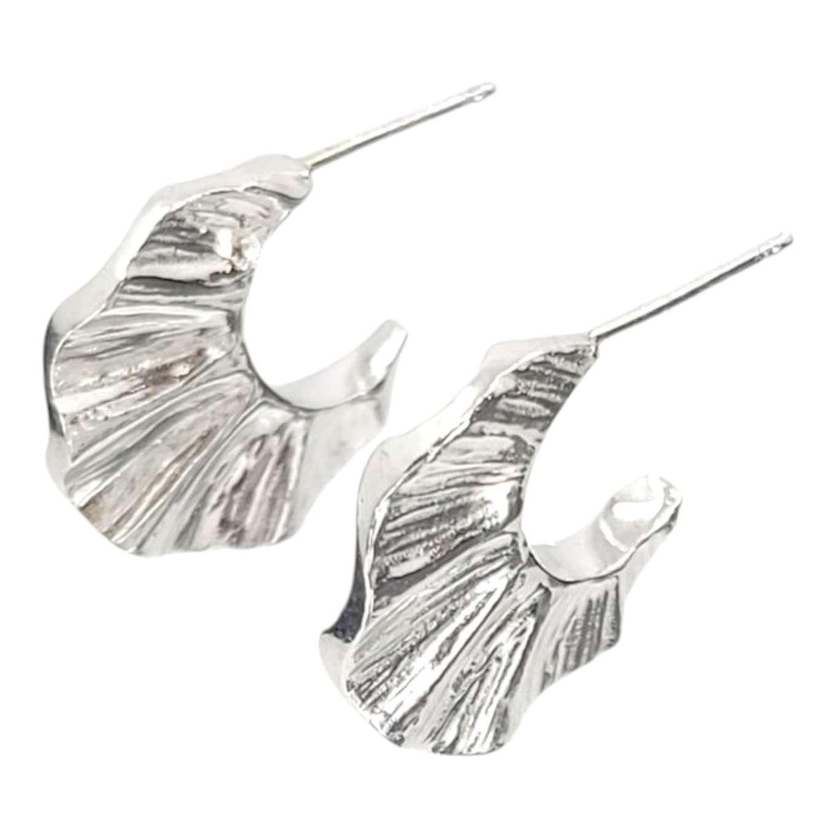 Earrings - Wave Hoops (Sterling Silver) by Corey Egan