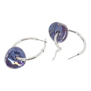 Earrings - Ceramic Ring Hoops (Grape) by Diana Kauffman