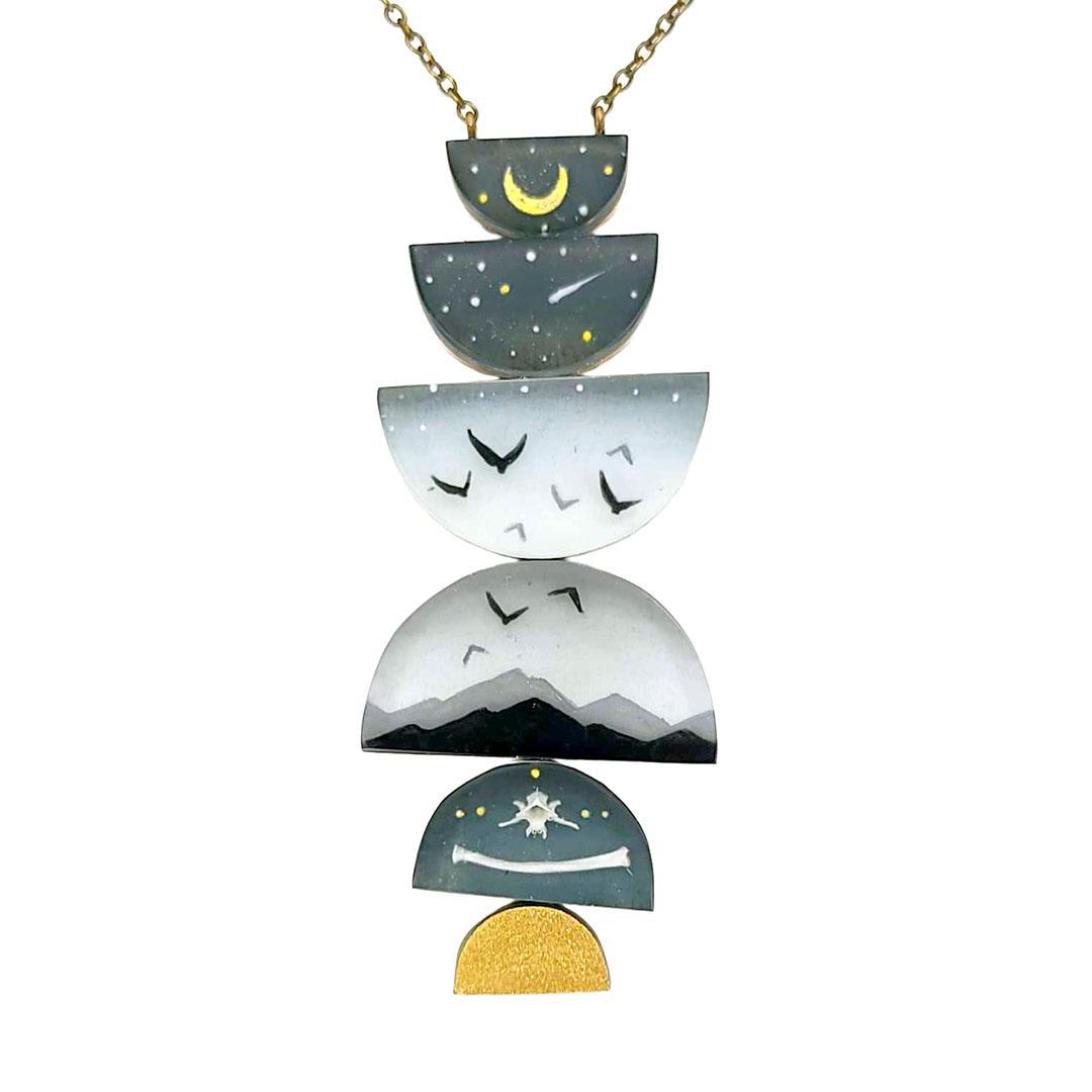 Necklace - Above Below Mixed Media by Fernworks