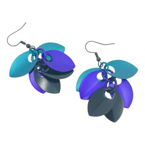 Earrings - Short Leafy Cascade (Dark Mermaid) by Rebeca Mojica